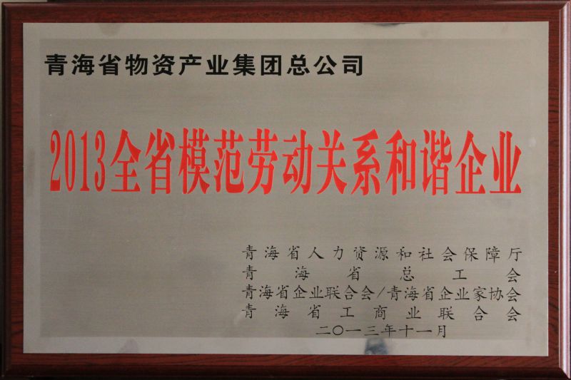 2013全省模范勞動(dòng)關(guān)系和諧企業(yè)